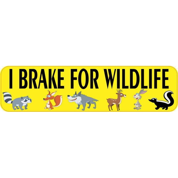 8in x 2in I Brake For Wildlife Bumper Sticker Car Vinyl Truck Window Decal