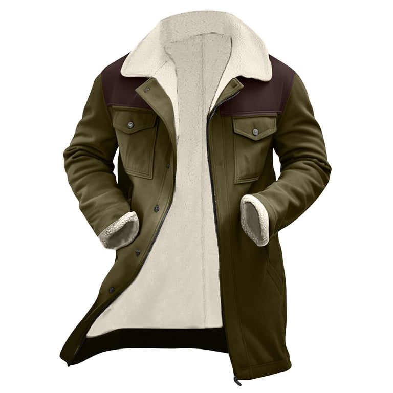 Miluxas Mens Faux Leather Jacket Cozy Sherpa Fleece Lined Bomber
