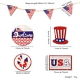 thumbnail image 3 of IUAMXWU 5Pcs 4th of July Independence Day Tiered Tray Decor Set Patriotic USA Flag Wooden Signs Red White Blue Rustic Farmhouse Ornaments for Home Kitchen Table Shelf Holiday Party Summer Decor, 3 of 4