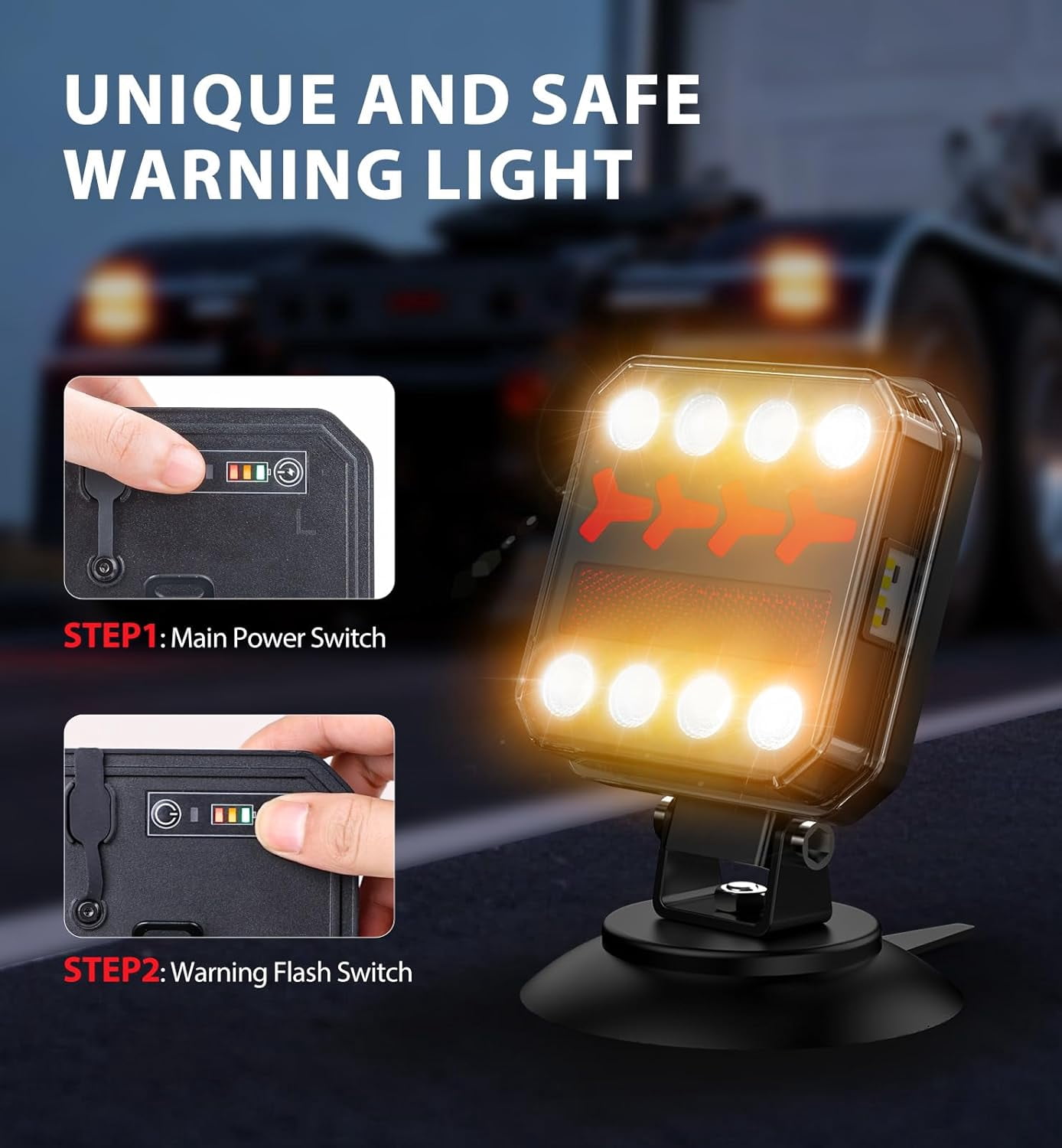 Wireless Magnetic LED Trailer Light Kit, IP67 Waterproof, 100FT Range, USB-C Fast Charging
