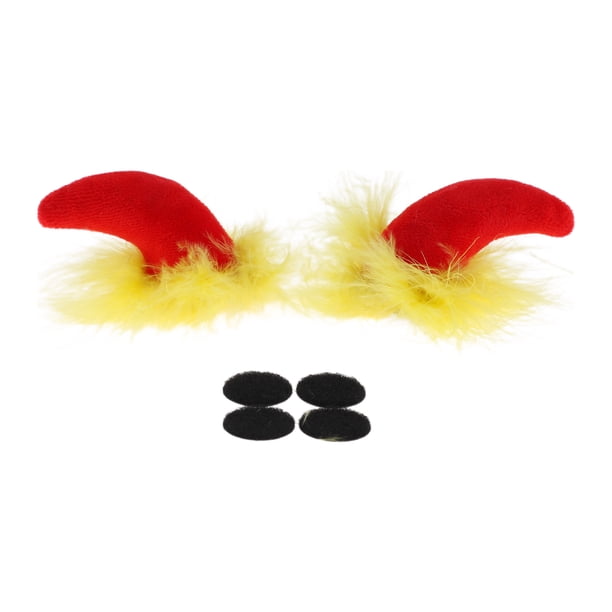Accesorios de Casco de Motocicleta Decoración Cuernos Demonios Rojos con Pelusa Amarilla para Cascos de Motocicleta Bicicleta Esquí Stickers Rojos Amarillos 1 Juego