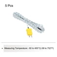 thumbnail image 3 of 5pcs K Type Thermocouple Mini Connector Temperature Sensor Fiberglass 13ft -50 to 400°C(-58 to 752°F), 3 of 6