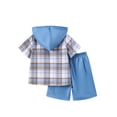 thumbnail image 2 of Conjunto de ropa Fdqin para niños, talla 13-14 años, manga corta, azul, 2 of 7
