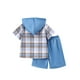 thumbnail image 2 of Conjunto de ropa Fdqin para niños, talla 13-14 años, manga corta, azul, 2 of 7