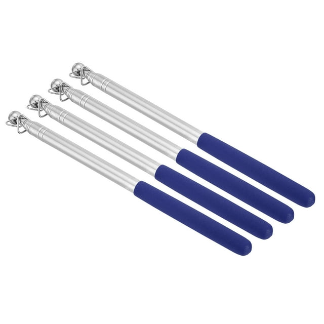 Unique Bargains 1.2M/4ft Telescopic Handheld Flagpoles, 4Pcs Teachers Pointer Stick Blue