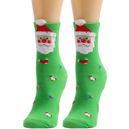 

CHGBMOK Christmas Stockings Women Cute Christmas Vintage Printing Thicker Socks Long Sock Comfortable Socks