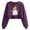 Purple, variant on Womens Halloween Crop Top Spooky Season Pumpkin Graphic Pullover Long Sleeve Crewneck Sweatshirt 2025 Fall Fashion Outfits Beige,L