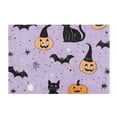 thumbnail image 7 of Yayeee Bath Rug for Bathroom Floor Non Slip Rectangle Fluffy Soft Absorbent Mat, 16"x24", Light Purple Halloween Black Cat, 7 of 7