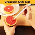 thumbnail image 5 of Duslogis Grapefruit Spoons Serrated Edge Grapefruit Knife Stainless Steel Grapefruit Utensil Tool Dessert Spoons for Citrus Lemon Kiwi Salads Melon Lime Pitaya Apple Fruit Puree (Silver), 5 of 7