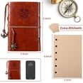 thumbnail image 3 of Naler Vintage PU Leather Travel Pocket Notebook,Refillable Journal Lined Paper Diary Planner Writing Notepad for Men & Women,Classic Embossed Sketchbook (160 Pages Extra Refill), 3 of 9