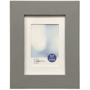 Mainstays 5x7 inch Matted to 3.5x5 inch Flat Wide Grey 1.5" Gallery Wall Picture Frame