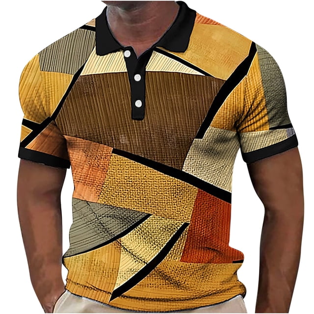Camisas de Manga Larga para Hombres Impreso Casual Girar Hacia Abajo Botones de Cuello Lateral Dividido, Blusa de Camiseta Unisex para Diario