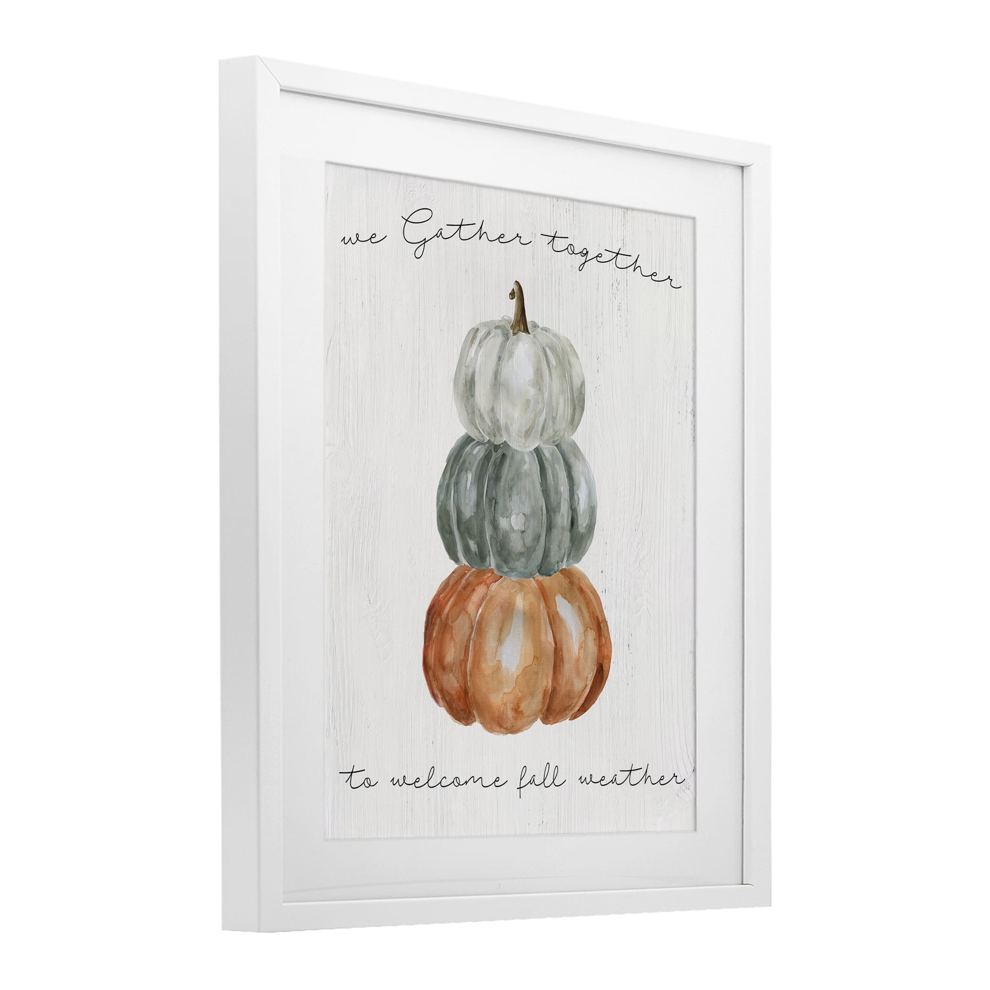 Stupell Industries Gather Together Fall Weather White Framed Print Under Glass, design by Livi Finn