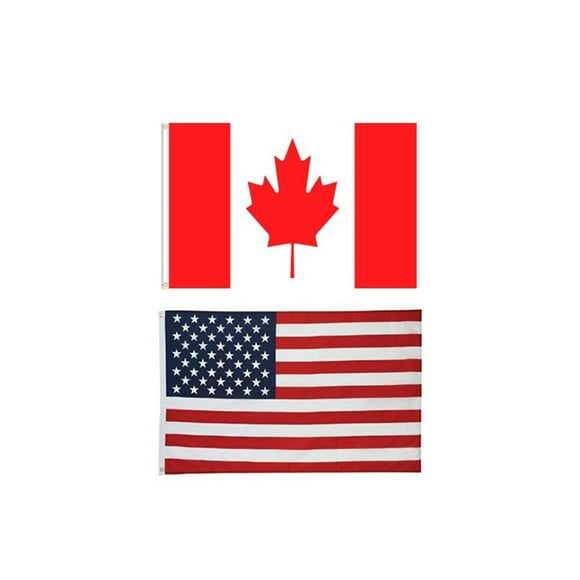 Canada Ensemble Drapeau du et des États-Unis (2 Paquets) (3 par 5 Pieds)
