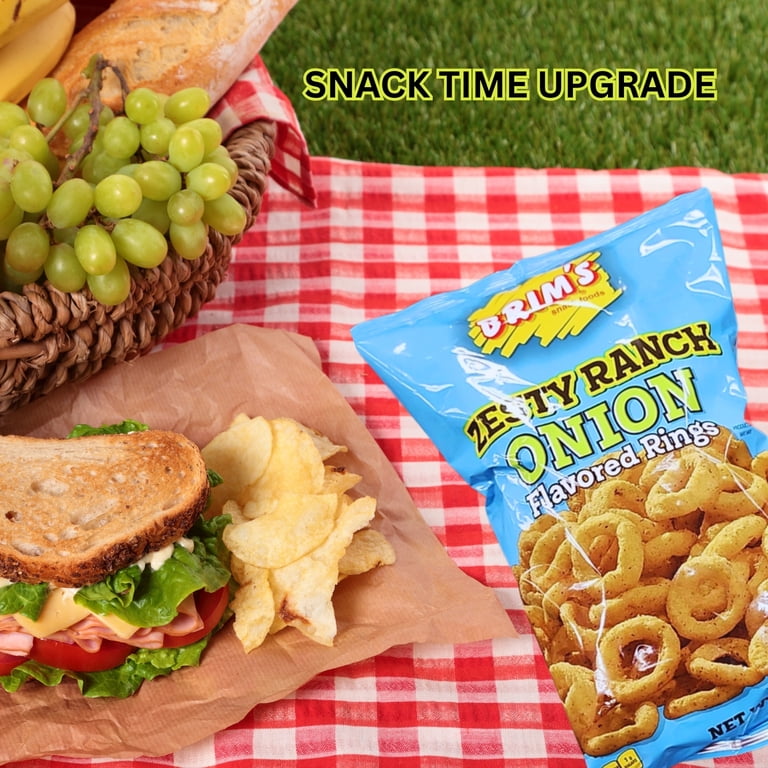 Brim's Zesty Ranch Flavored Onion Rings Snacks 4 Oz 2 Pack, Light