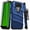 Blue & Black, variant on ZIZO BOLT Series for Cricket Ovation 2 Case with Screen Protector Kickstand Holster Lanyard - Blue & Black