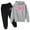 Dark Gray, variant on WOYY Outfits for Girls Bow Hoodie Jogger Sweatpants Casual Sports Tracksuit, Sizes 3-4T