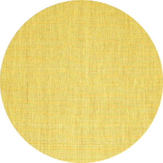 Ahgly Company Indoor Round Abstract Yellow Contemporary Area Rugs, 4' Round