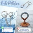 thumbnail image 4 of Uxcell 4Pcs M6x80mm Eye Hooks 4.3x1x1.1" 304 Stainless Steel Eye Bolts, 4 of 7