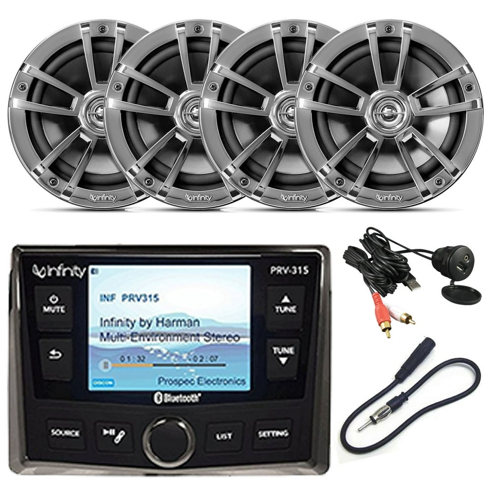 JBL PRV315 AM/FM Waterproof Marine Receiver w/ Full Color Display, 4x