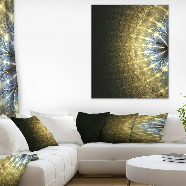 Amazing Gold Symmetrical Fractal Flower - Floral Canvas Art Print
