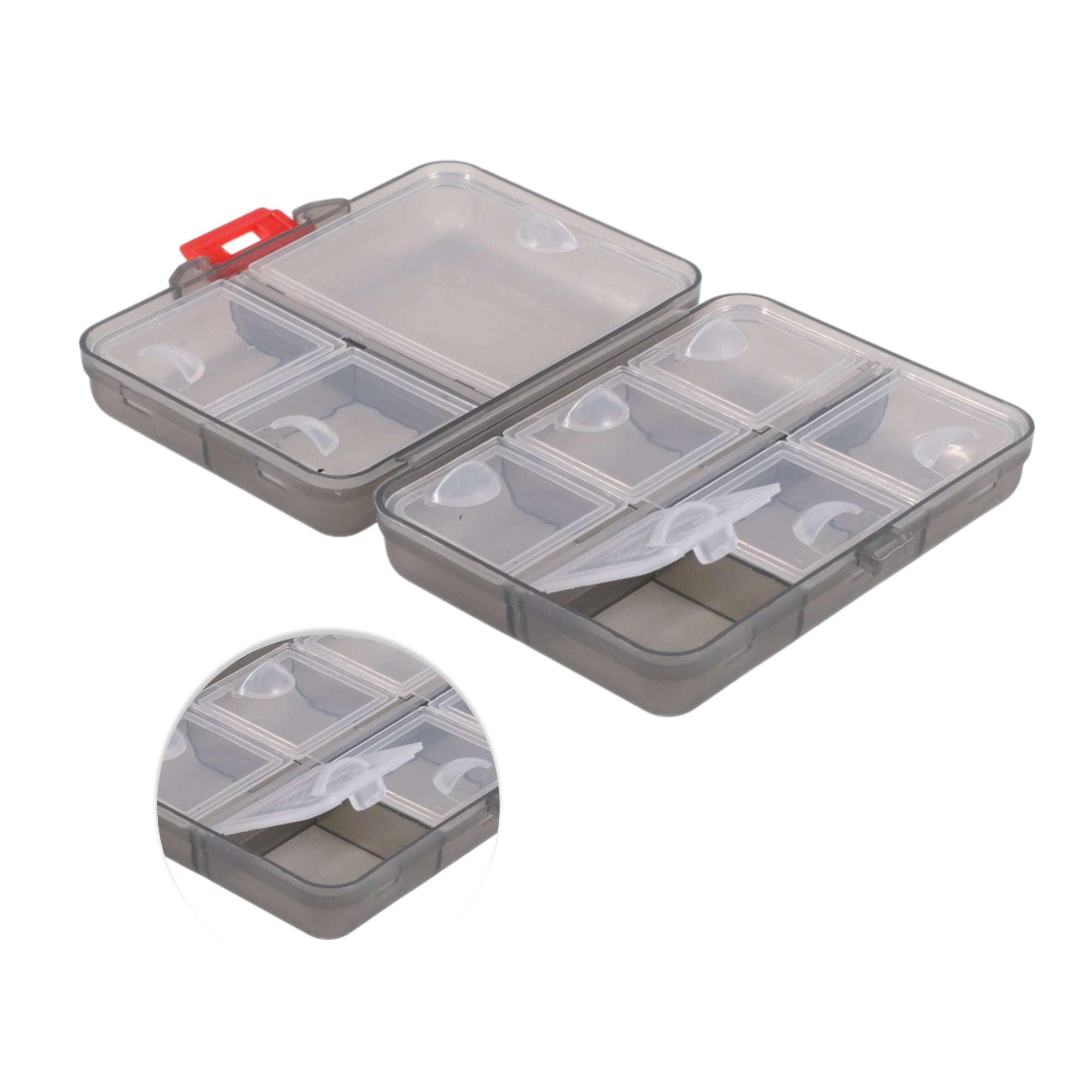 Unique Bargains 9 Grids Double Layer Pill Case for Travel 1 Pc Gray
