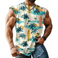 thumbnail image 7 of Yopmin Tropical Tank Tops for Men Palm Tree Print Beach Sleeveless T Shirts Summer Tank Tops for Streetwear Vacation, 7 of 7