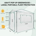 thumbnail image 3 of EAGLE PEAK 8x6 Portable Walk-in Greenhouse Instant Pop-up Fast Setup Indoor Outdoor Plant Gardening Greenhouse Canopy, Front and Rear Roll-Up Zipper Entry Doors and 2 Large Roll-Up Side Windows, 3 of 11