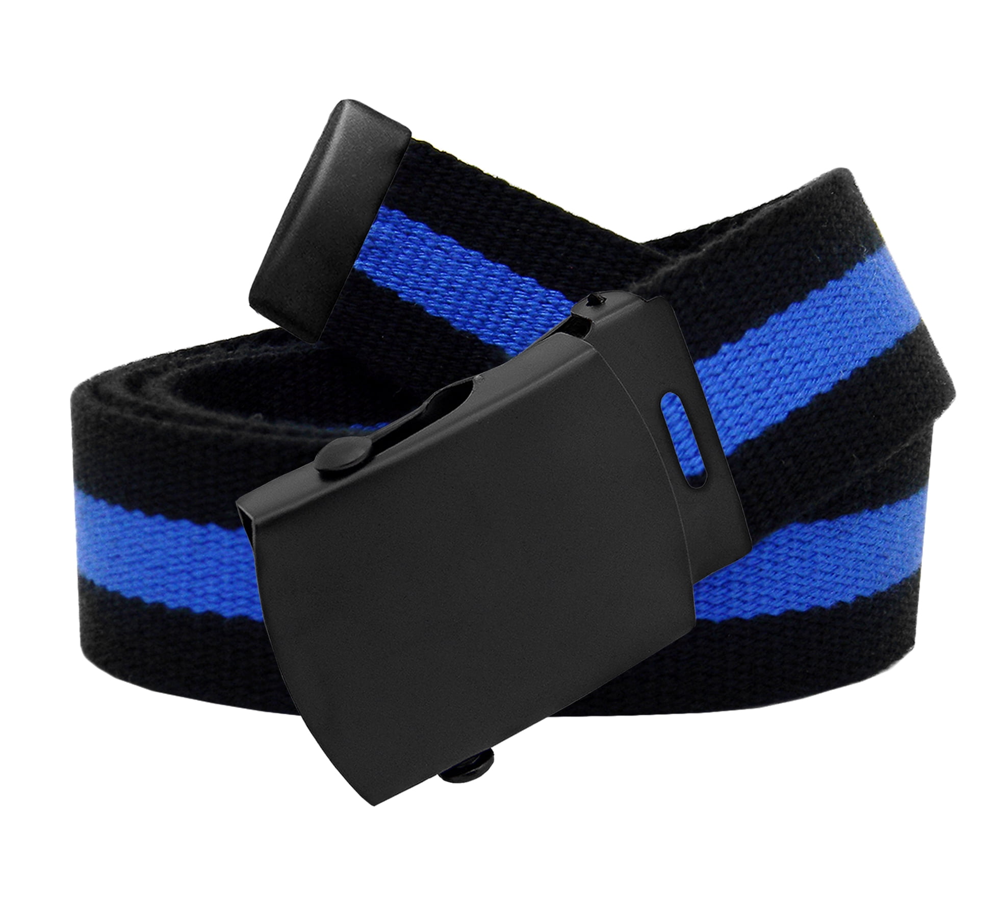Men's Black Slider Military Belt Buckle with Canvas  Belt Medium