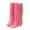 Pink, variant on Oyedens Hidden High Heels Cowboy Boots for Women Bohemia Long Tassel Riding Wide Mid Calf Cowgirl Boots