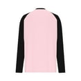 thumbnail image 4 of Womens Plus Size T-Shirts, Crewneck Tees for Women Fall Casual Loose Fit Oversized Color Patchwork Raglan Long Sleeve Shirts, 4 of 5