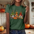 thumbnail image 2 of Glisme Halloween T Shirt For Women Graphic Print Short Sleeve Round Neck Shirt Party Cozy Soft Women Tees Size M Green, 2 of 4