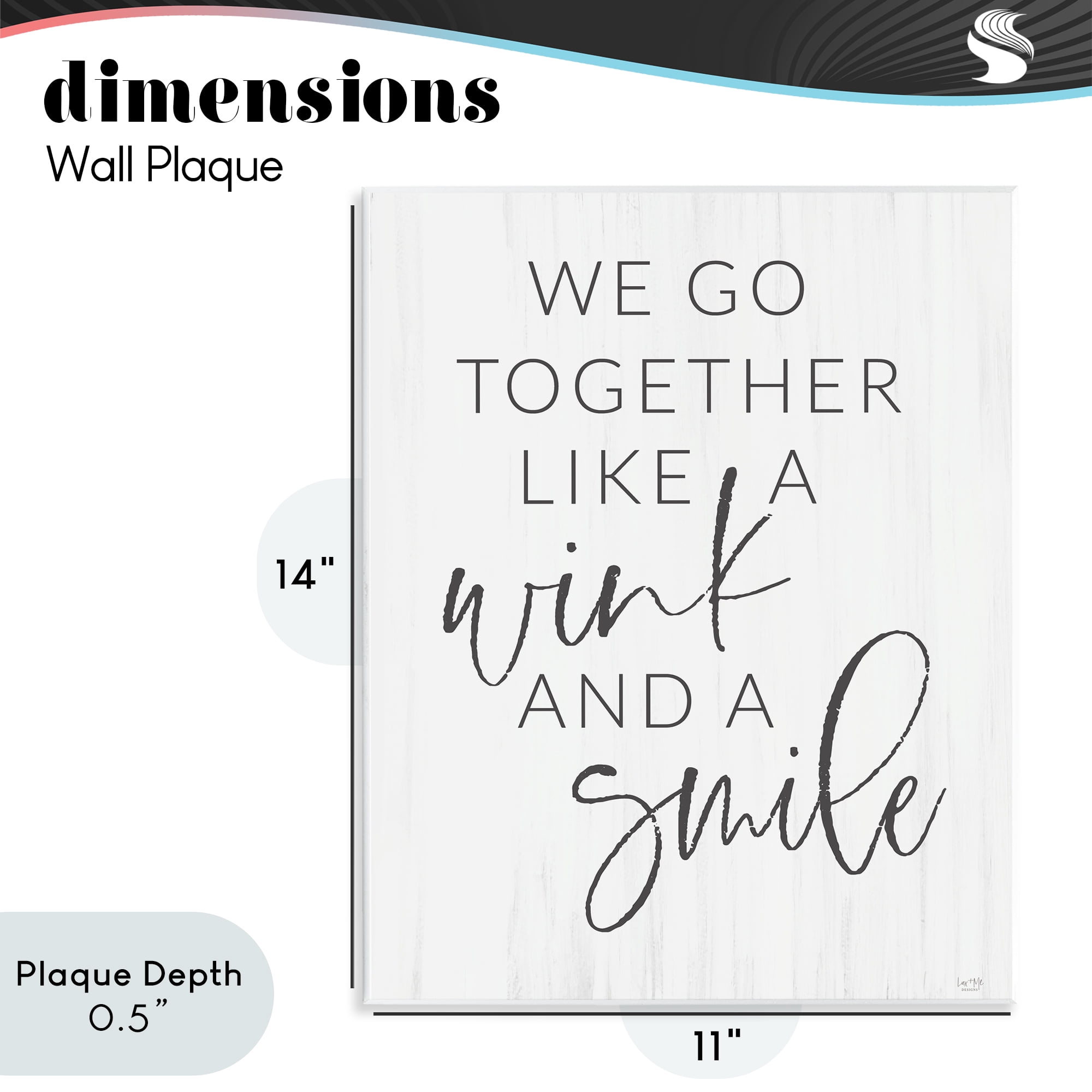 Stupell Industries Go Together Like Wink & Smile Wall Plaque Art, design by Lux + Me Designs