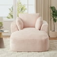thumbnail image 2 of Muumblus Chaise Lounge Indoor, Cozy Lounge Chair Sleeper Sofa for Adults, No Assembly Required, Pink Corduroy, 2 of 10
