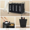thumbnail image 5 of Laundry Sorter 4 Section, 47.8 Gal (181 L) Laundry Hamper with Wheels, Clothes Divider Basket Sorter, Clothes Separator Hamper Cart with Wheels and Removable Bags, Label Black, 5 of 8