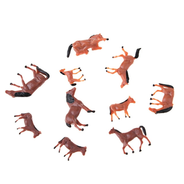 10 Piezas de Plástico Animales de Granja Caballo Modelos Conjunto Niños Juguetes Educativos