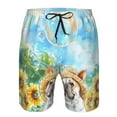 thumbnail image 3 of Pofeuu French Bulldog Sunflowers Bubbles Prin Men's Swim Trunks Quick Dry Bathing Suit Swimming Board Shorts Mesh Lining Beach Swimwear-Large, 3 of 6
