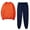 Orange, variant on Sets for Women Color Block Crew Neck Sweatshirt Jogger Pant 2-Piece Sweatsuit Set,Sizes S-3XL