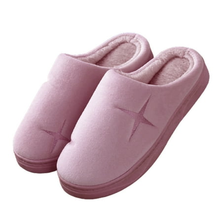 

Fluffy Stuffed Slippers Non-slip Indoor House Shoes Comfy Plush Slip For Home Bedroom Navy Blue D 44-45