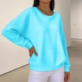 thumbnail image 4 of Womens Oversized Long Sleeve Pullovers Solid Color Crewneck Long Sleeve Casual Tops Waffle T-shirt, 4 of 5
