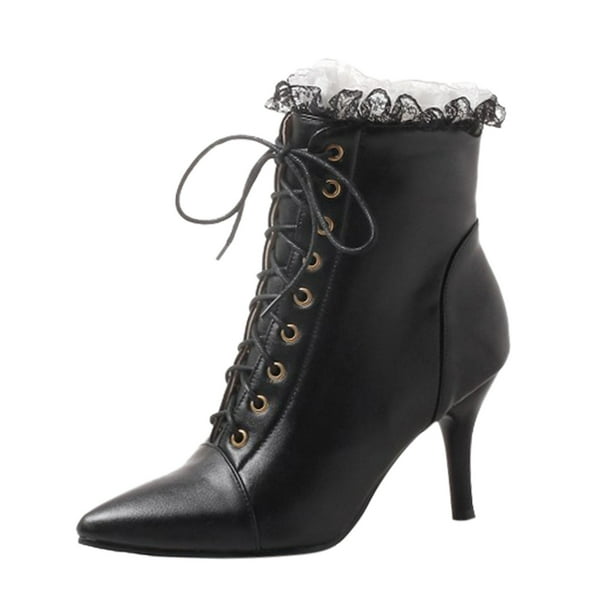 Black booties skinny heel outlet
