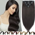 thumbnail image 2 of SEGO Clip in Hair Extensions Human Hair 100% Real Remy Hair 10-24 inch Full Head Thick Hair Pieces Silky Straight Balayage Hair Cleanrance, 2 of 9