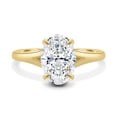 thumbnail image 2 of ESTE ORIGIN 2.00Ct Oval Cut Lab-Grown Diamond Solitaire Engagement Ring – 4 Claw Cathedral Setting, Divergent 2mm Band in 14K Yellow Gold for Women, 2 of 7