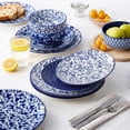 thumbnail image 6 of Plates and Bowls Set for 4, 12 Pieces Dinnerware Sets, Mircowave and Dishwasher  Dishes Set, Porcelain Blue Dinnerware, 6 of 6
