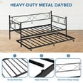 thumbnail image 3 of AKDSteel Metal Twin Daybed, Sofa Bed Frame with Steel Slat Support, Multifunctional Day Bed for Living Room, 3 of 8