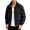Black, variant on Wrtxtat PU Jacket for Men Plus Size Full Zip Stand Collar Wind Resistant Fashion Punk Style Streetwear Riding Jogging Coats with Pockets Khaki M
