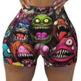 thumbnail image 2 of Xecao Monstrous Cartoon Characters Print Workout Shorts for Women Soft Smooth Gym Yoga Scrunch Active Tennis Workout Running Shorts-X-Large, 2 of 8