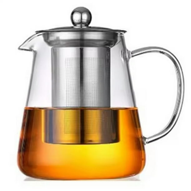 Tetera de Vidrio Resistente Al con Tetera de Acero Inoxidable, Tetera con Infusor, Tetera Puer Oolong de 550 Ml.