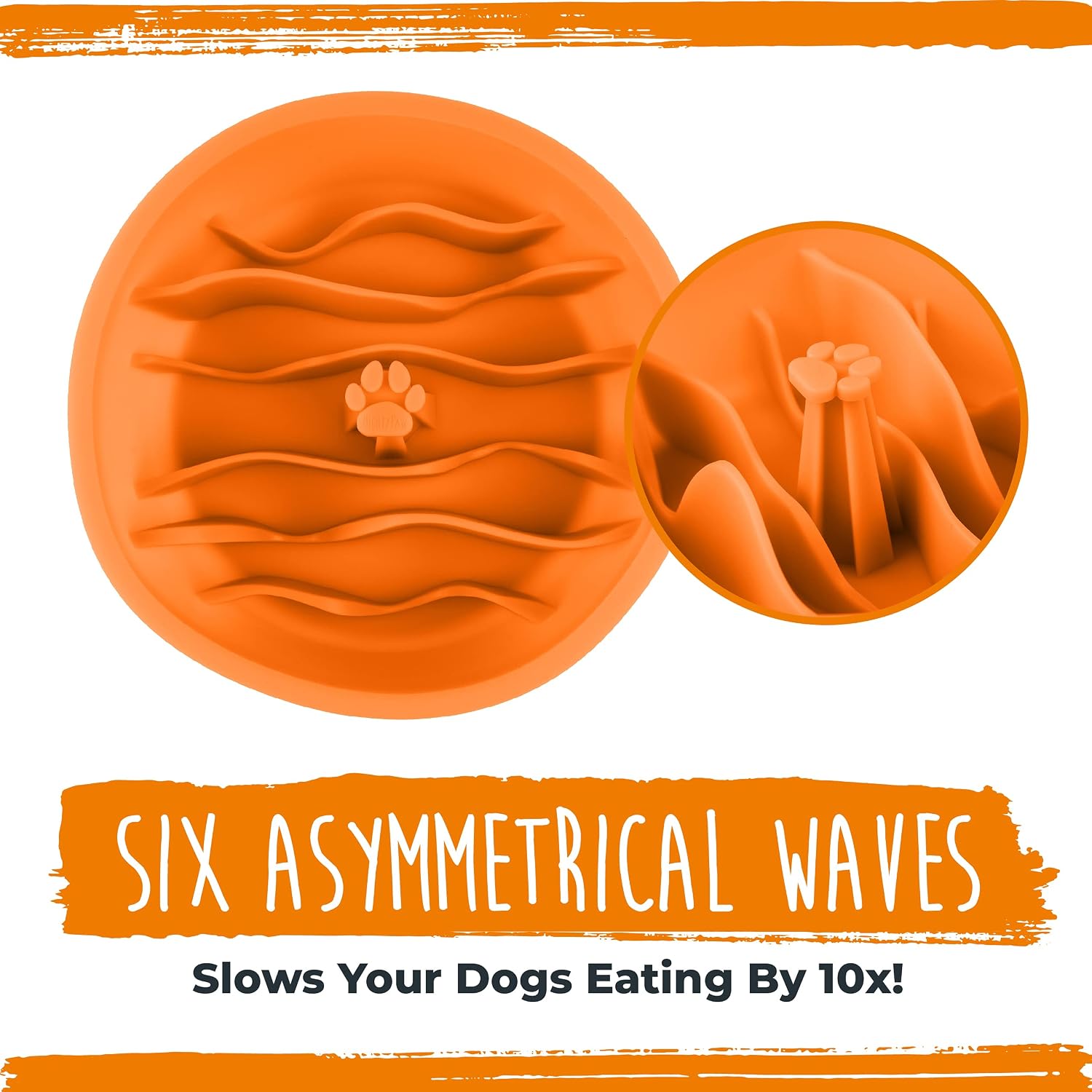 Mighty Paw Slow Feed Dog Bowl Insert Orange photo 7