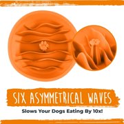 Mighty Paw Slow Feed Dog Bowl Insert, Interactive Puzzle Feeder for Fast Eaters (Orange)
